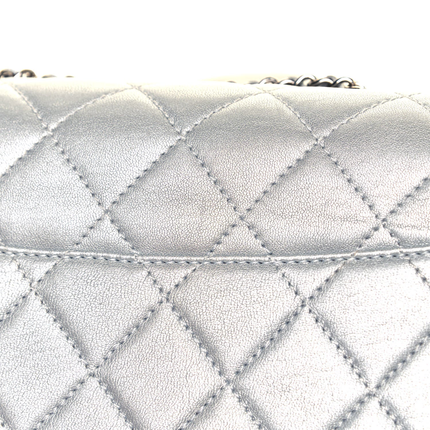 Chanel Metallic Sheepskin Quilted Beauty Lock Flap Silver 16 of 16