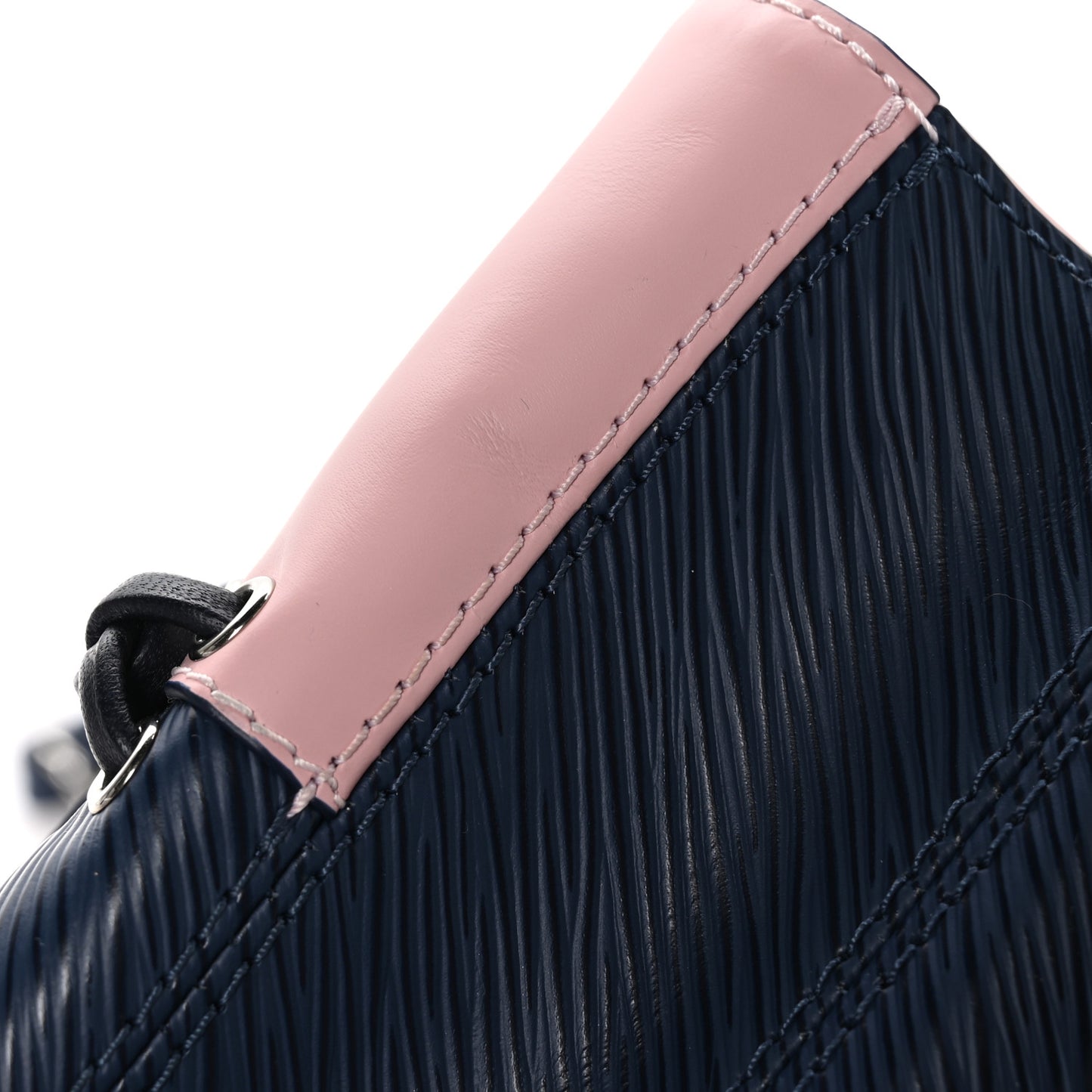Epi Braided Twist Shoulder Bag MM Navy Rose Ballerine