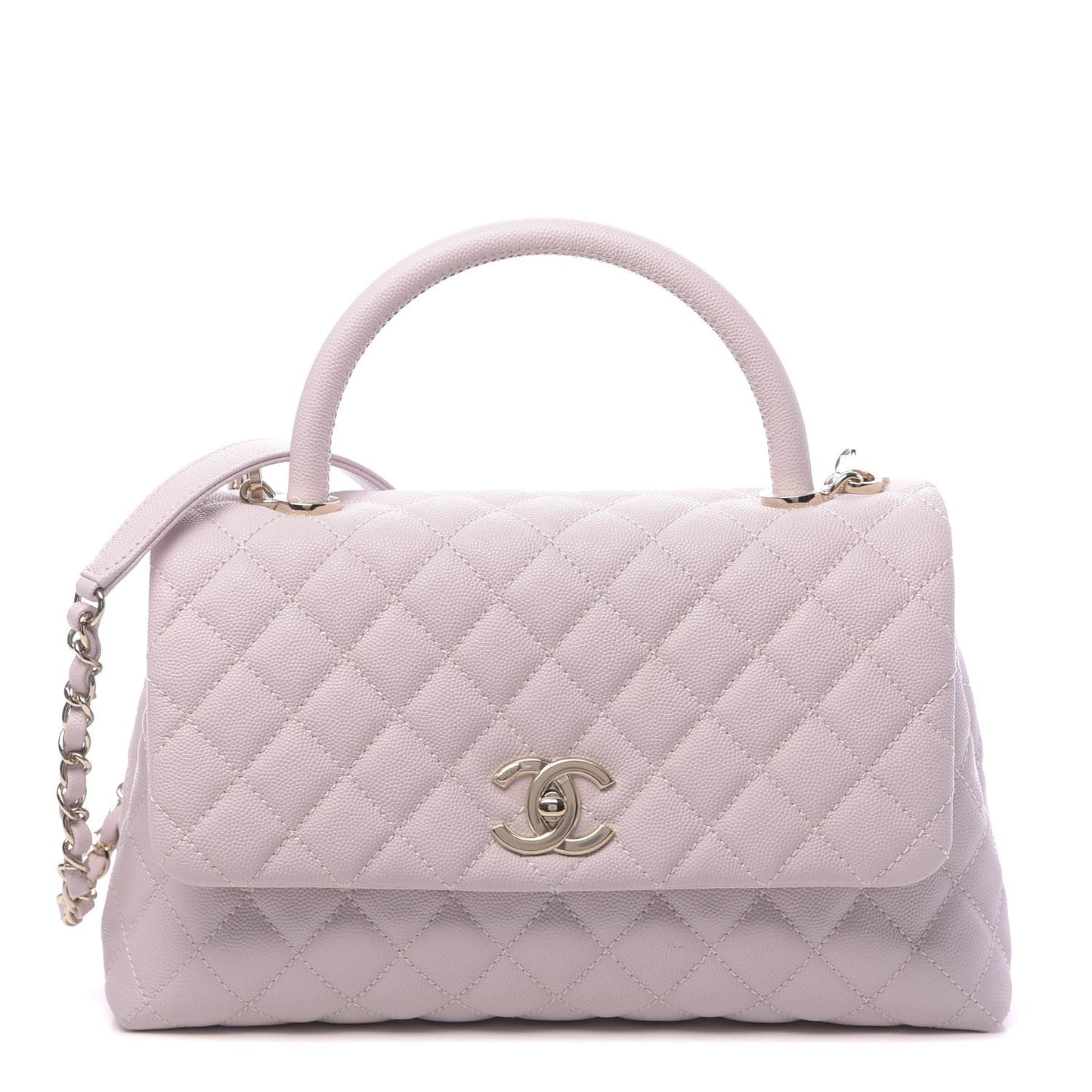 Caviar Quilted Small Coco Handle Flap Lilas Lilac