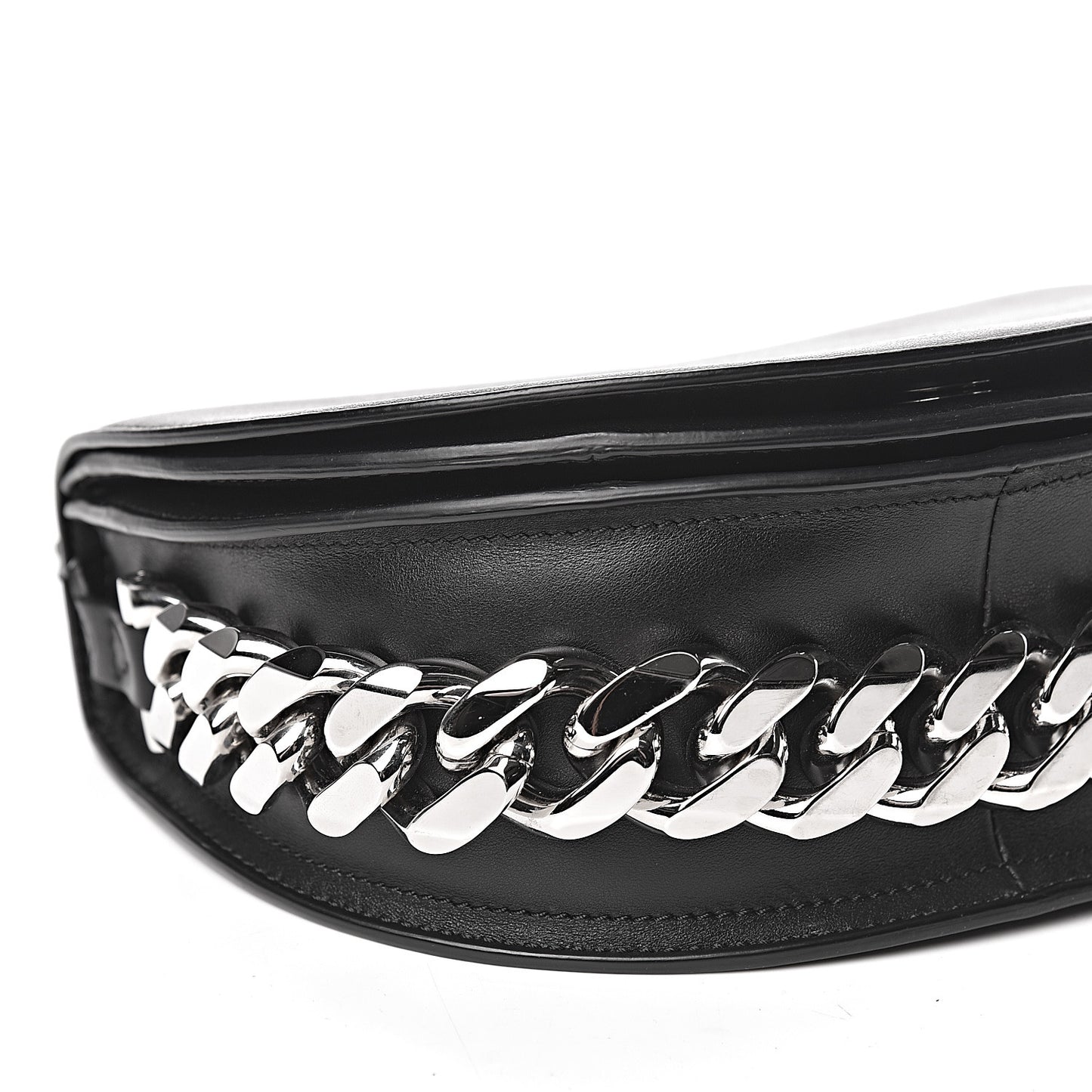 Calfskin Mini Infinity Saddle Bag Black