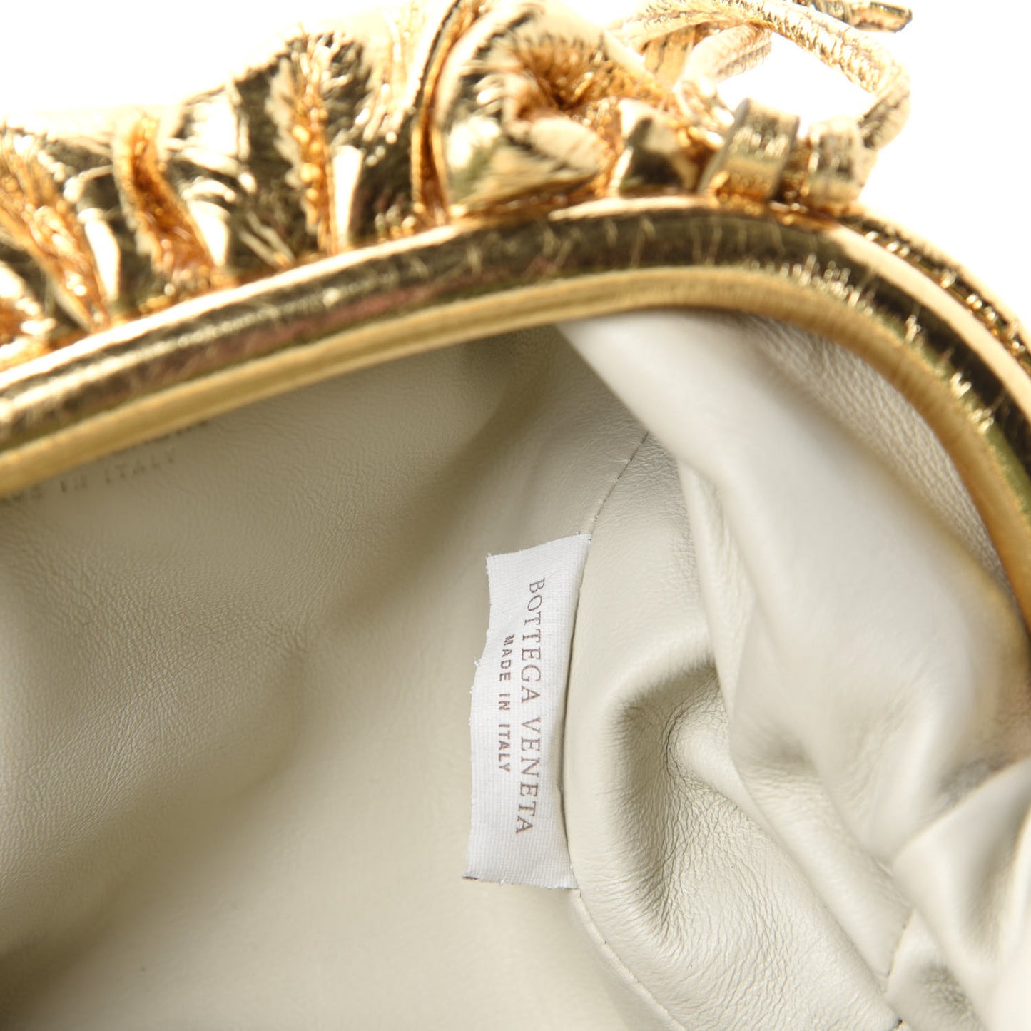Metallic Crinkled Lambskin The Mini Pouch Oro