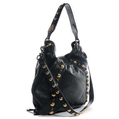 Gucci Leather Suede Fringe Babouska Hobo Black 3 of 8