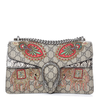 Gucci GG Supreme Monogram Elaphe Elephant Embroidered Small Dionysus Shoulder Bag 1 of 13