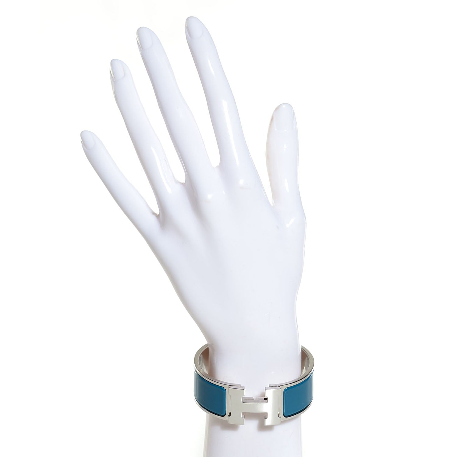 Hermes Enamel Wide Clic Clac H Bracelet PM Bleu Indien 8 of 12
