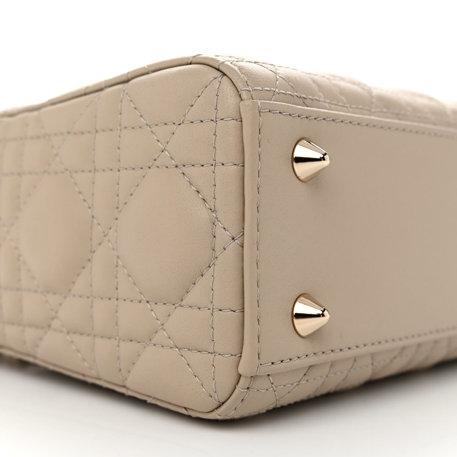 Christian Dior Lambskin Cannage Small My ABCDior Lady Dior Hazelnut 9 of 10