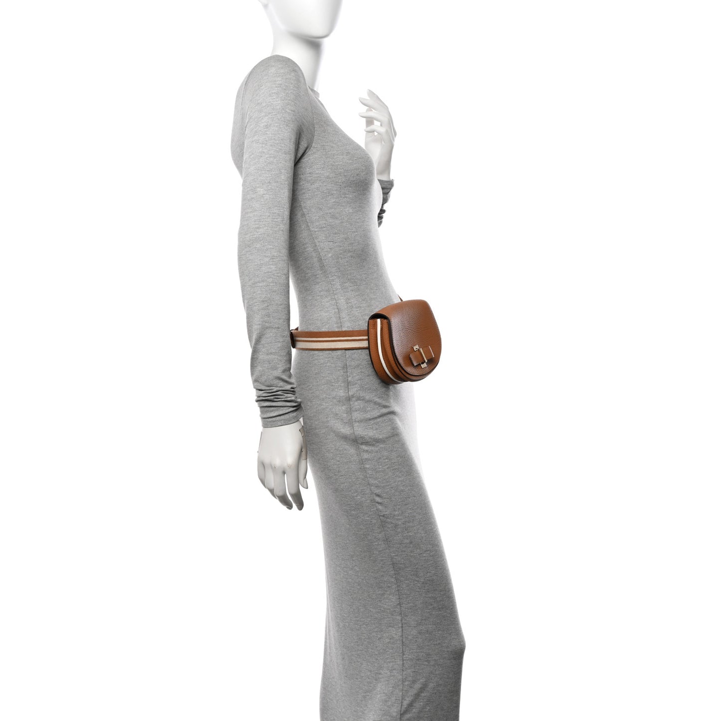 Crispy Calfskin Mini Le Mutin Saddle Belt Bag Vegetal