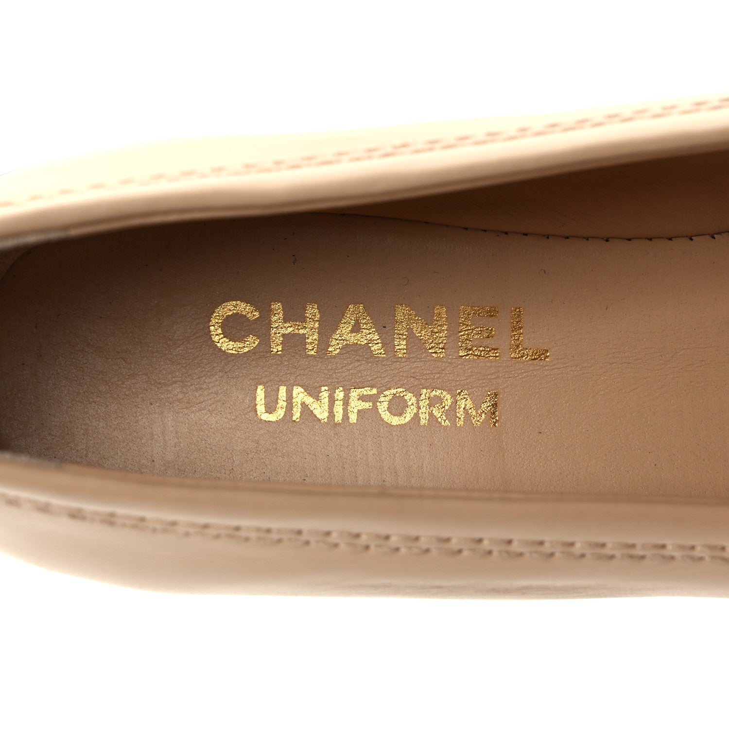 Chanel Lambskin Cap Toe CC Uniform Ballerina Flats 35.5 Beige Black 7 of 8