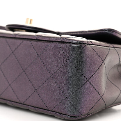 Chanel Iridescent Lambskin Quilted Mini Rectangular Flap Black 10 of 10