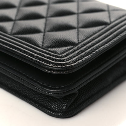Chanel Caviar Quilted Boy Wallet On Chain WOC Black 10 of 11