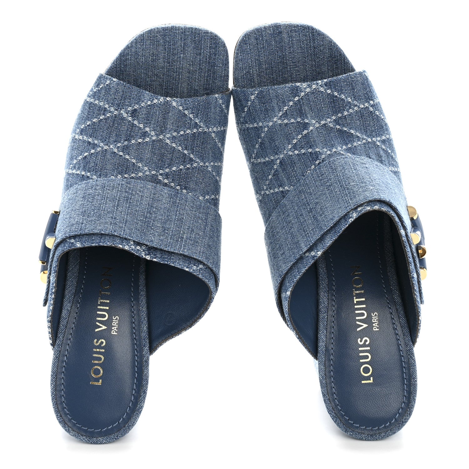 Louis Vuitton Denim Malletage Shake Mules 41 Blue 1861479