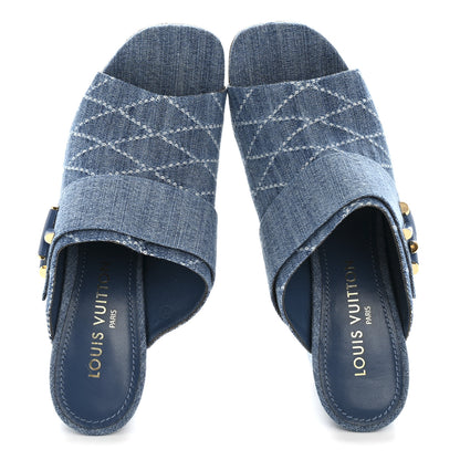 Louis Vuitton Denim Malletage Shake Mules 41 Blue 2 of 10