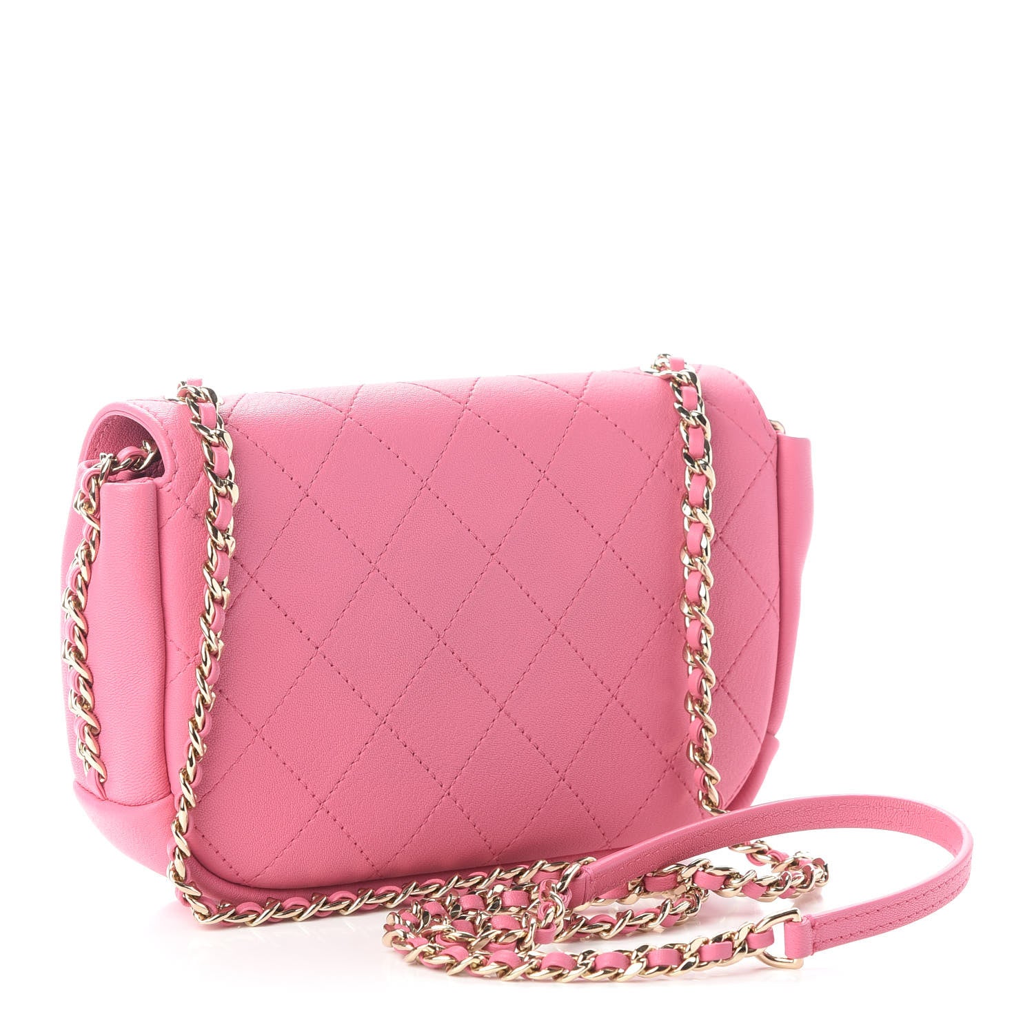 Chanel Goatskin Stitched Casual Trip Single Flap Pink 3 of 9