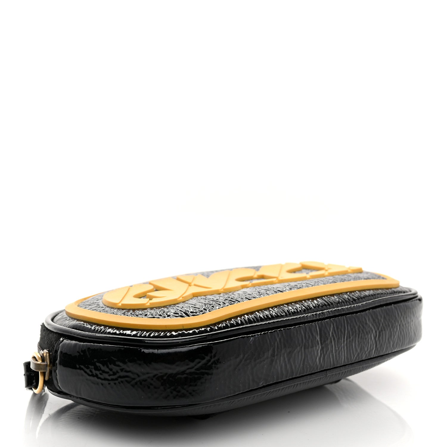 Gucci Patent Rubber Game Patch Logo Belt Bag 95 38 Black 4 of 15