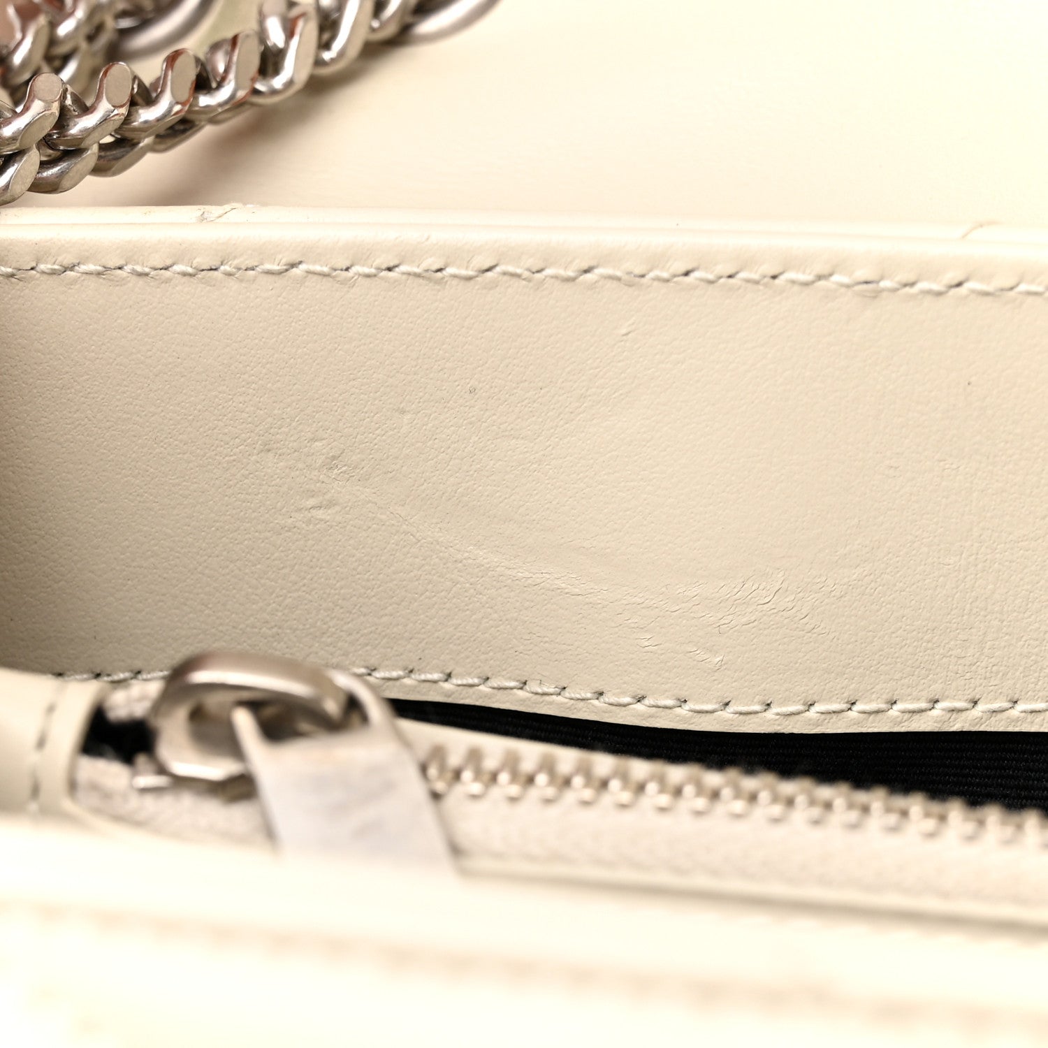 Saint Laurent Calfskin Y Quilted Monogram Small Loulou Chain Satchel Crema Soft 12 of 15