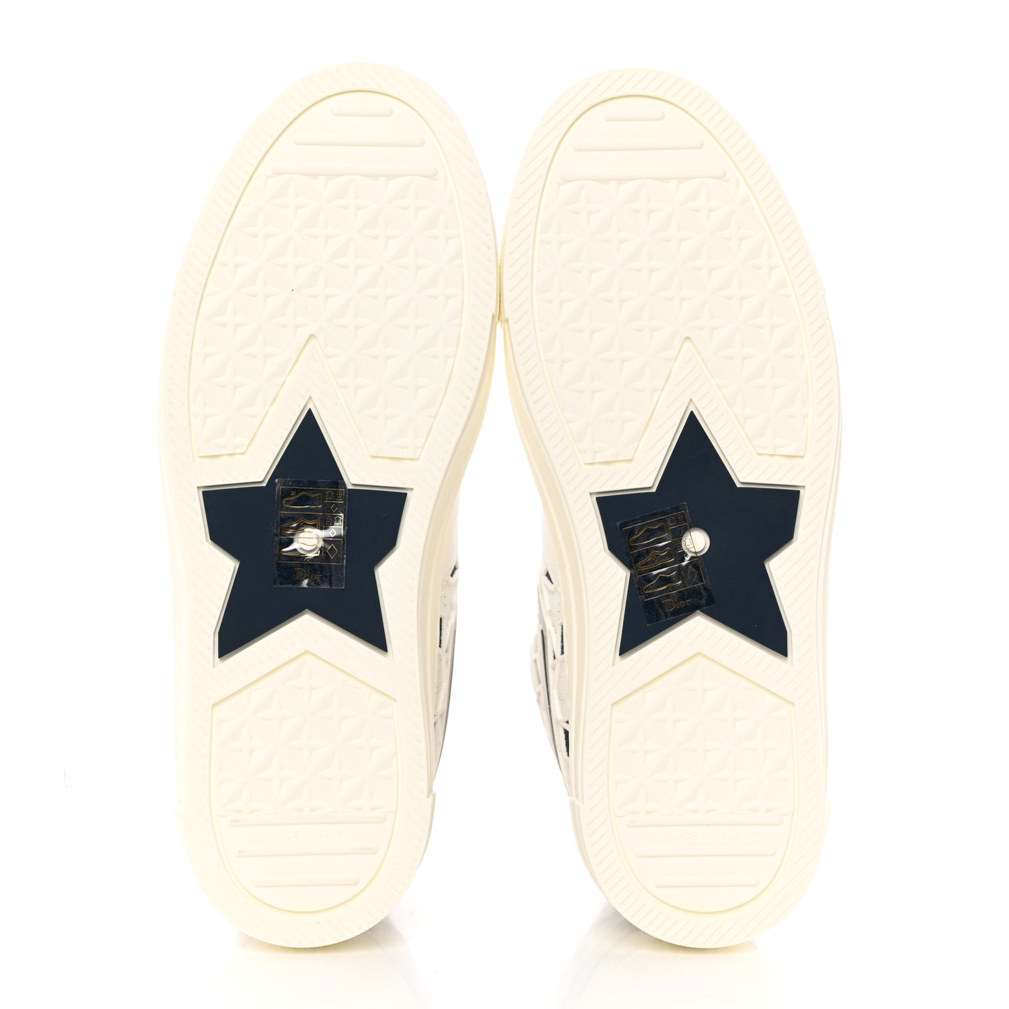 Canvas Embroidered Womens Walk'n' Dior Star High Top Sneakers 36 White Navy