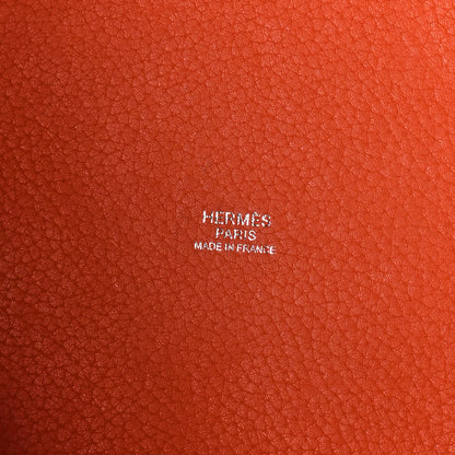 Hermes Taurillon Clemence Picotin Lock 22 MM Orange 8 of 10