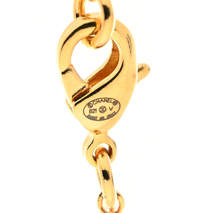 Chanel Metal CC Paris Button Necklace Gold 3 of 3