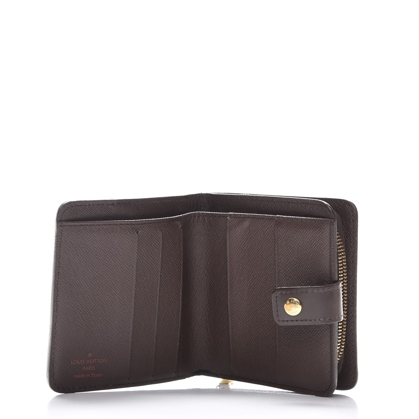 Damier Ebene Zippe Zipped Compact Wallet
