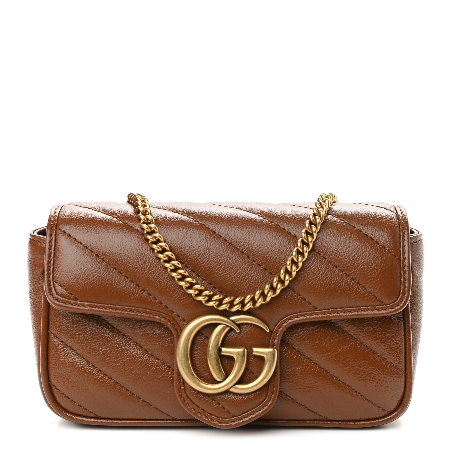 Gucci Azalea Calfskin Matelasse Diagonal Super Mini GG Marmont Shoulder Bag Cuir 1 of 9