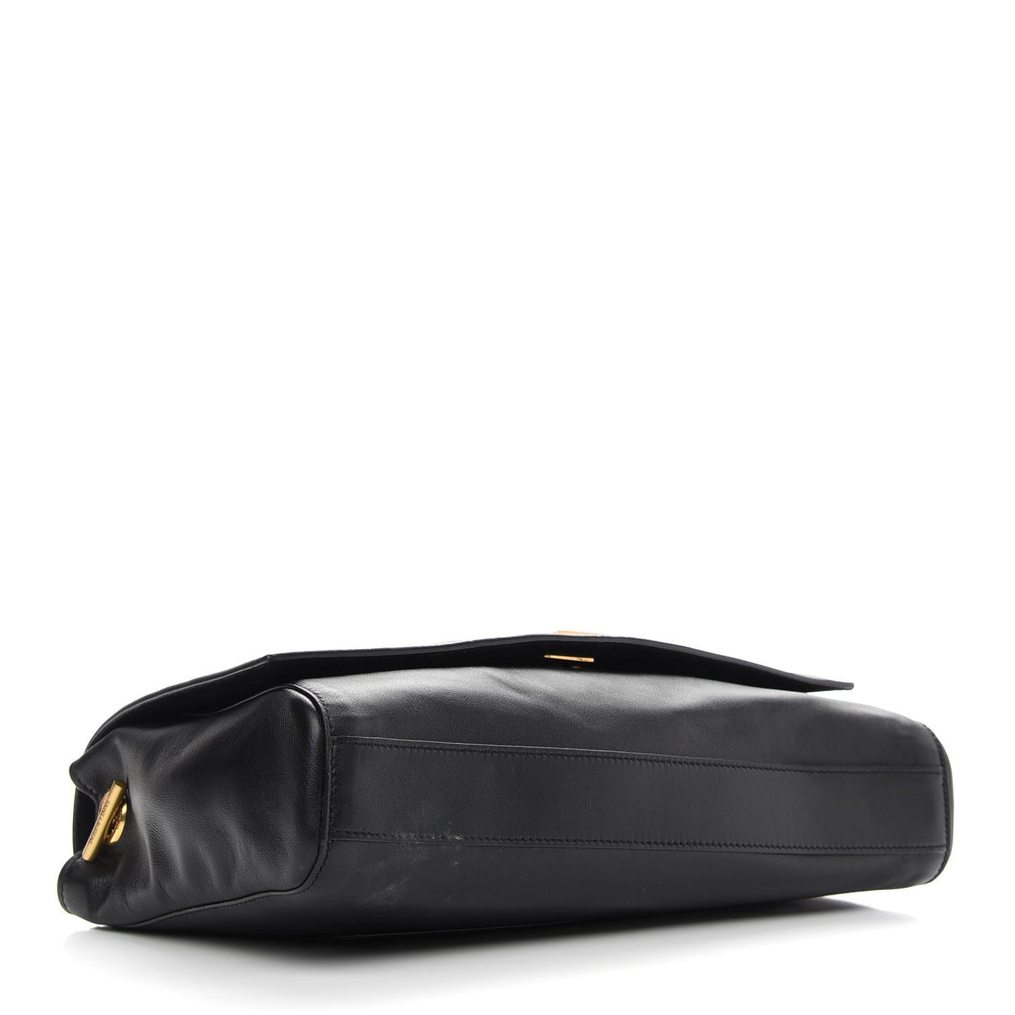 Smooth Calfskin Suede Medium Reversible Monogram Kate Satchel Black