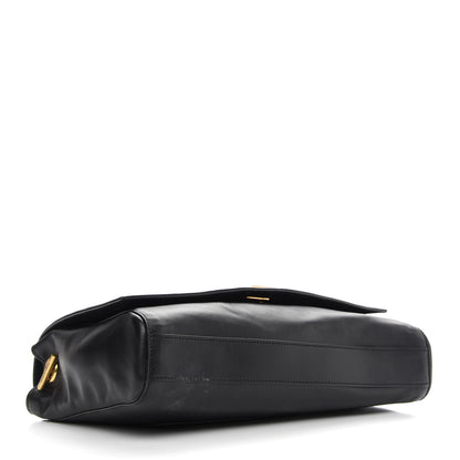 Saint Laurent Smooth Calfskin Suede Medium Reversible Monogram Kate Satchel Black 7 of 16