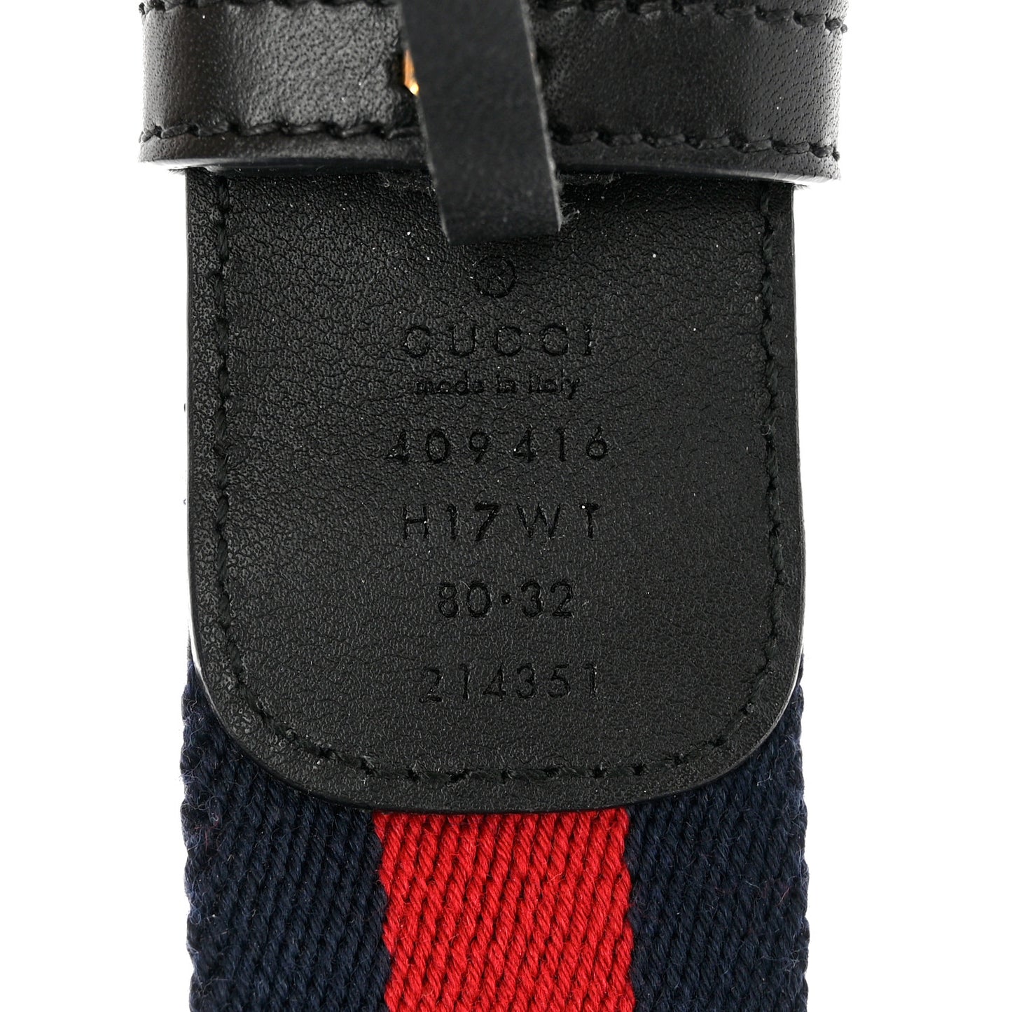 Nylon Calfskin Double G Web 40mm Belt 80 32 Blue Red Black