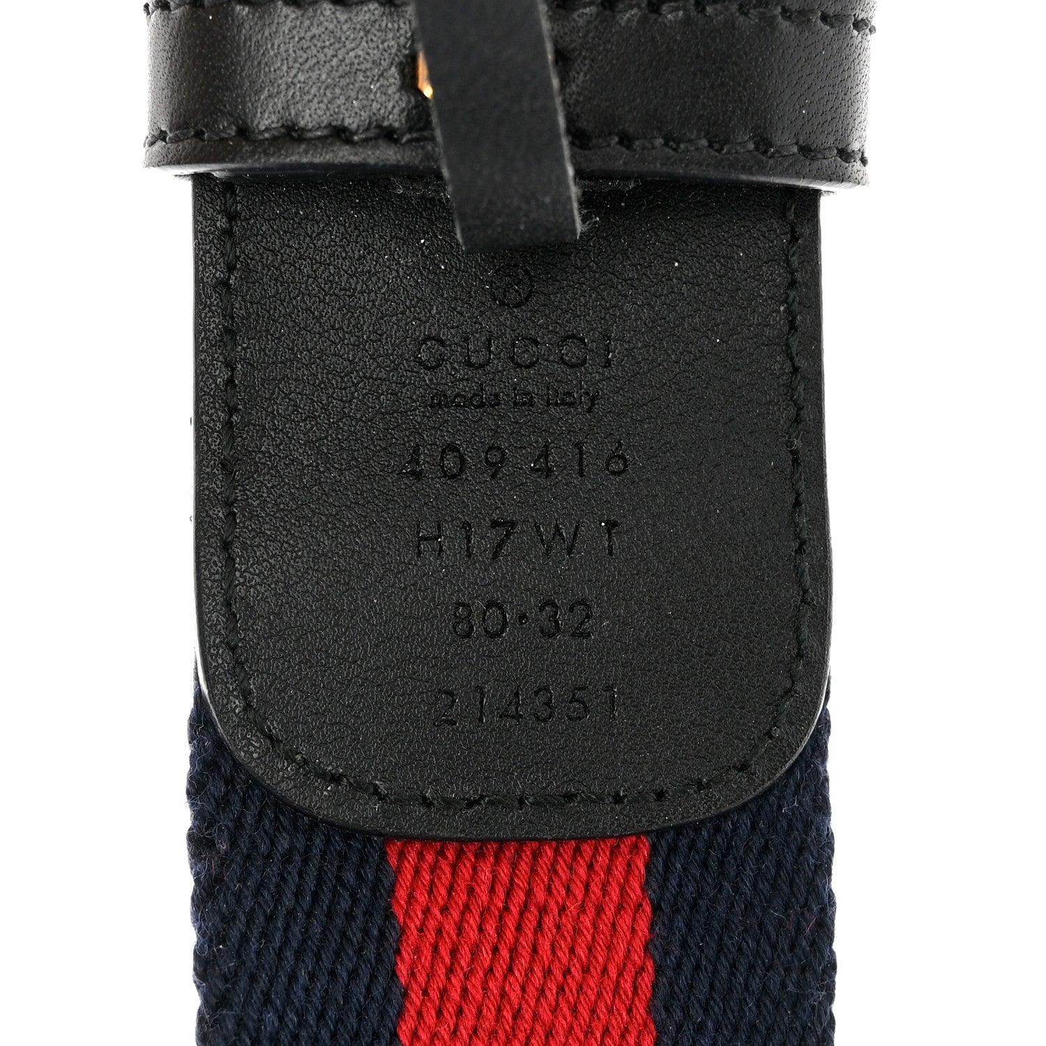Gucci Nylon Calfskin Double G Web 40mm Belt 80 32 Blue Red Black 3 of 3