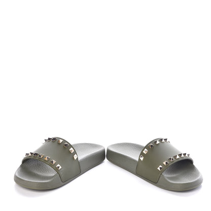 Valentino Garavani Rubber Rockstud Slide Sandals 36 Oasis 8 of 10