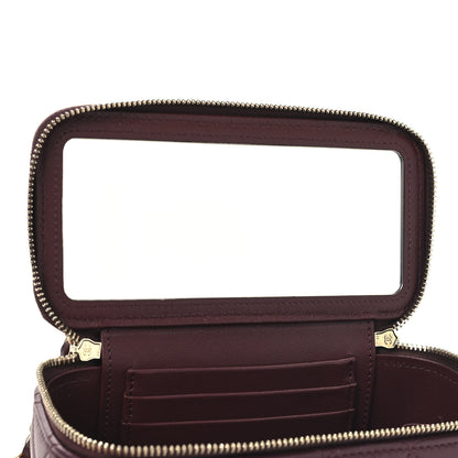 Chanel Lambskin Quilted Metal Small Top Handle Vanity Case With Chain Burgundy 11 of 12