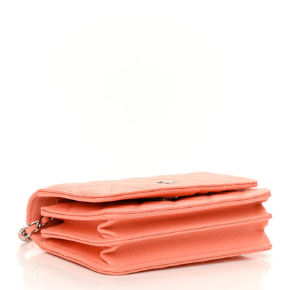 Chanel Caviar Quilted Mini Wallet On Chain WOC Coral 4 of 11