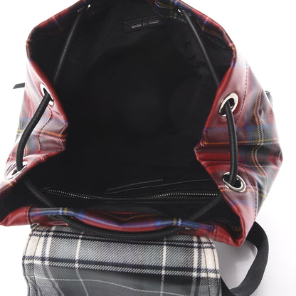 Burberry Laminated Tartan Patchwork Medium Rucksack Backpack Military Red 4 of 9