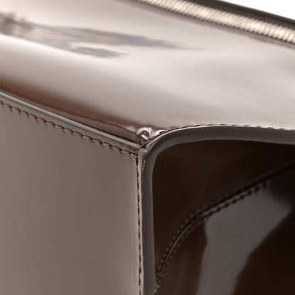 Jacquemus Patent Calfskin Le Capri Messenger Clutch Midnight Brown 10 of 11