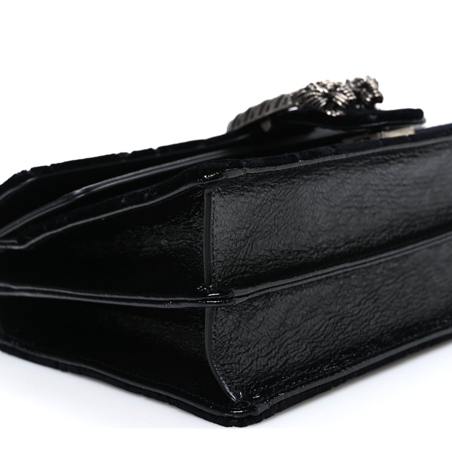 Velvet GG Monogram Small Dionysus Shoulder Bag Black