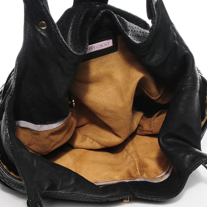 Jimmy Choo Perforated Bardia Hobo Black 5 of 6