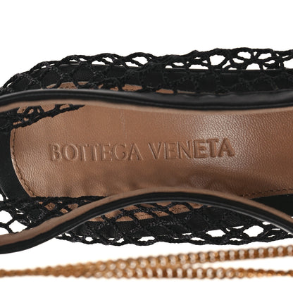 Bottega Veneta Mesh Calfskin Chain Stretch Pumps 39 Black 7 of 8