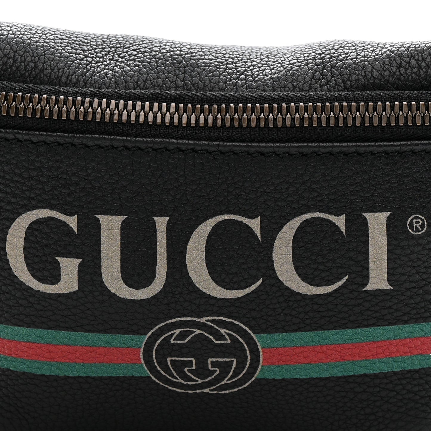 Grained Calfskin Small Logo Belt Bag Black