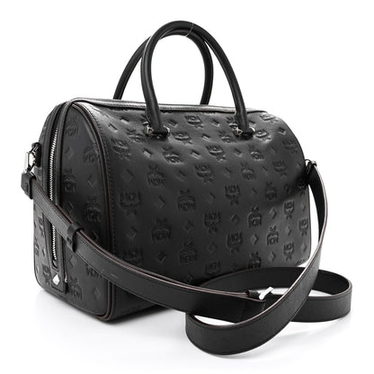 MCM Calfskin Ottomar Monogram Essential Boston Bag Black 3 of 12