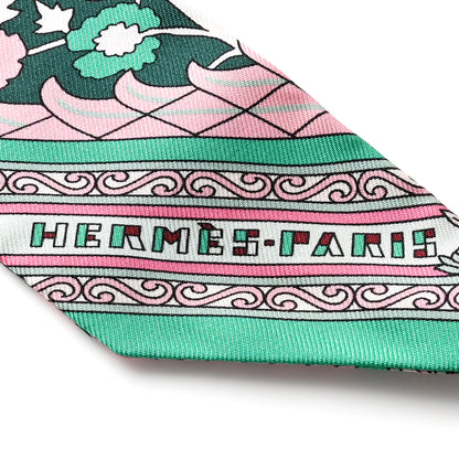 Hermes Silk Tapis Persans Twilly Lagon Vert Rose 2 of 5