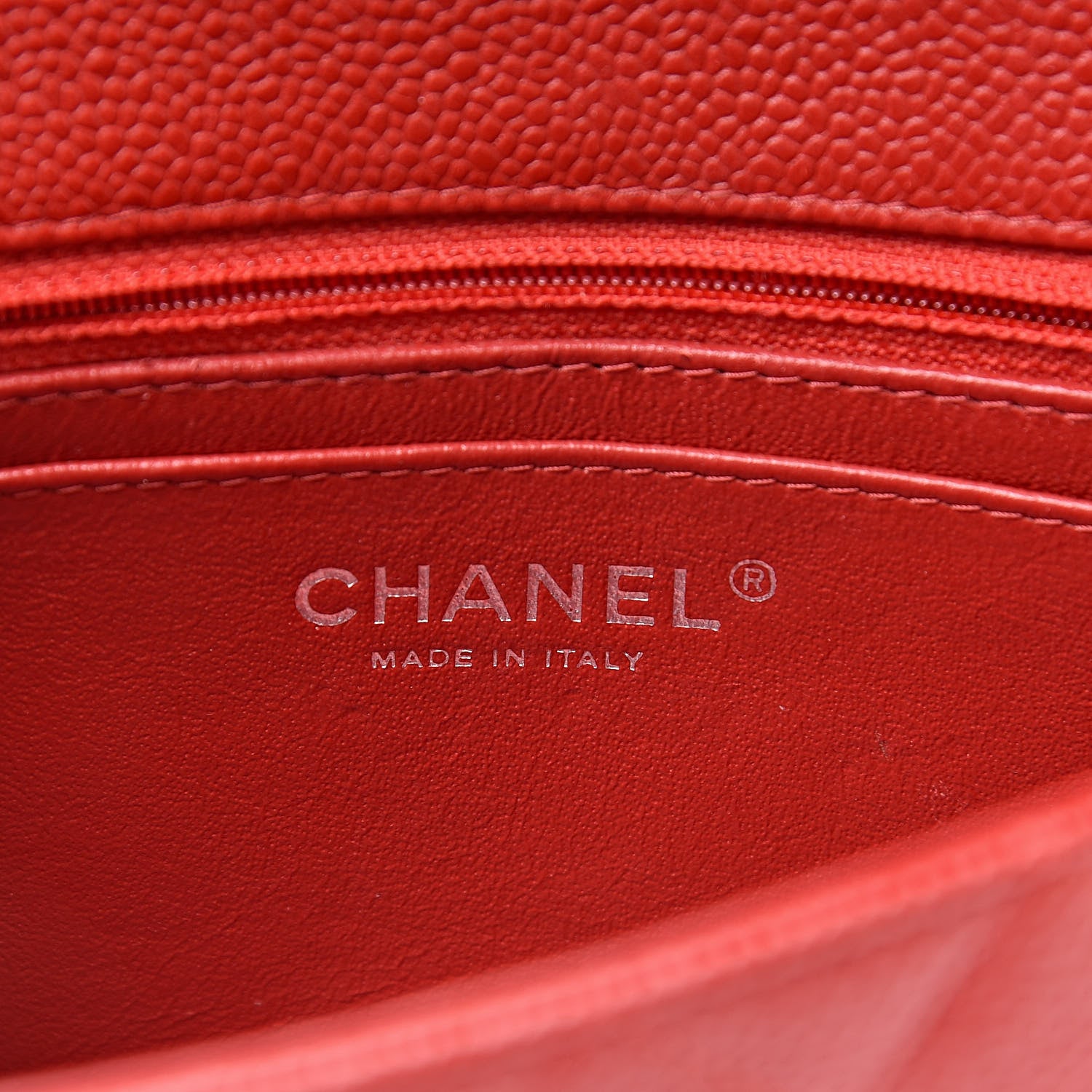 Chanel Caviar Quilted Mini Rectangular Flap Red 6 of 13