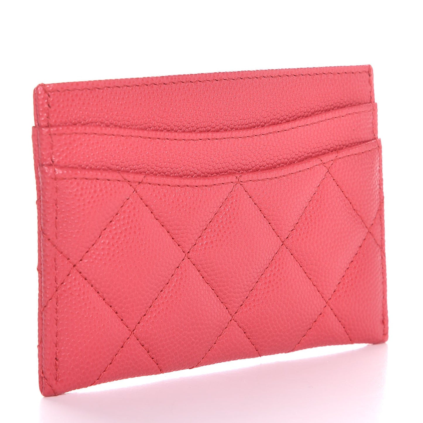 Caviar Quilted Card Holder Pink