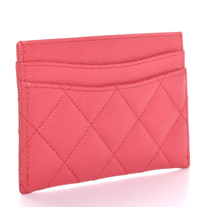 Chanel Caviar Quilted Card Holder Pink 3 of 8