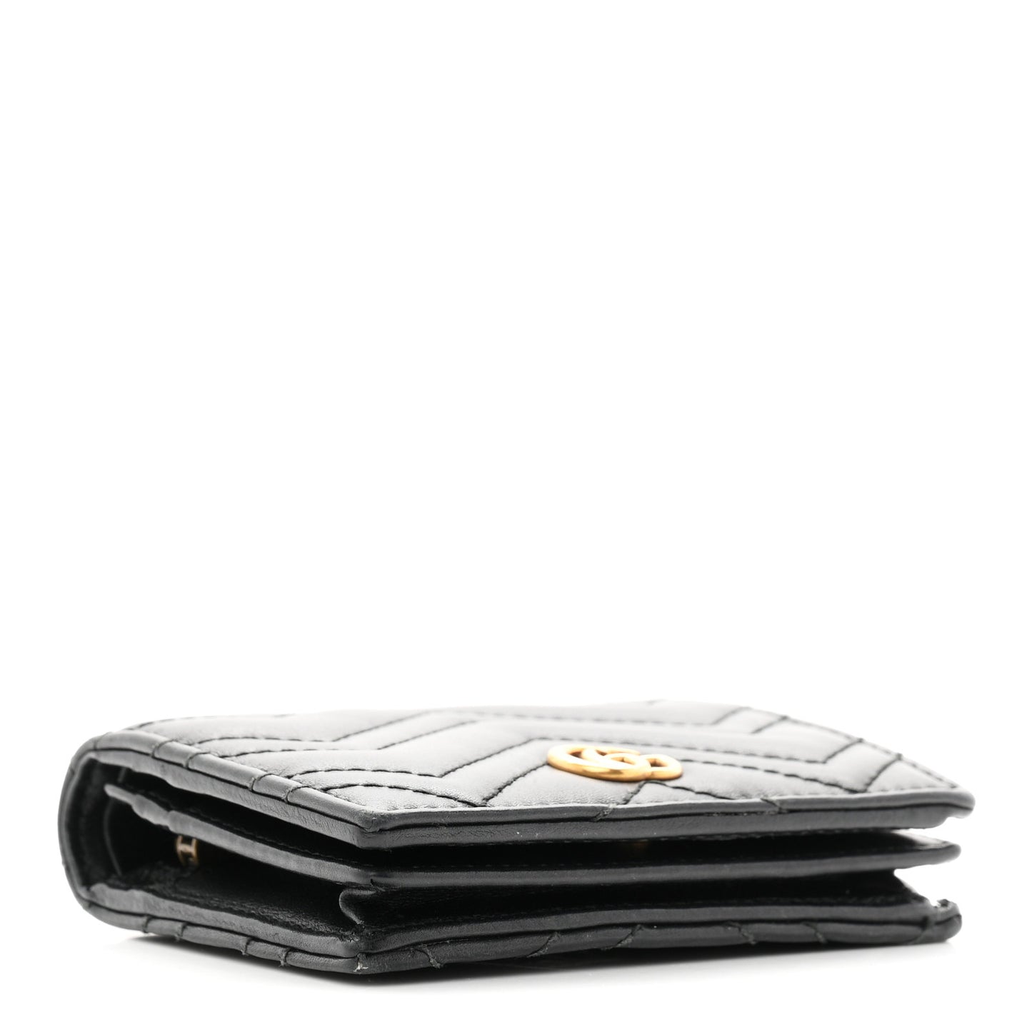 Calfskin Matelasse GG Marmont Card Case Wallet Black