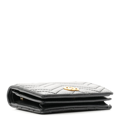 Gucci Calfskin Matelasse GG Marmont Card Case Wallet Black 4 of 8