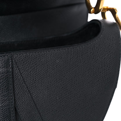 Christian Dior Grained Calfskin Saddle Bag Black 14 of 18