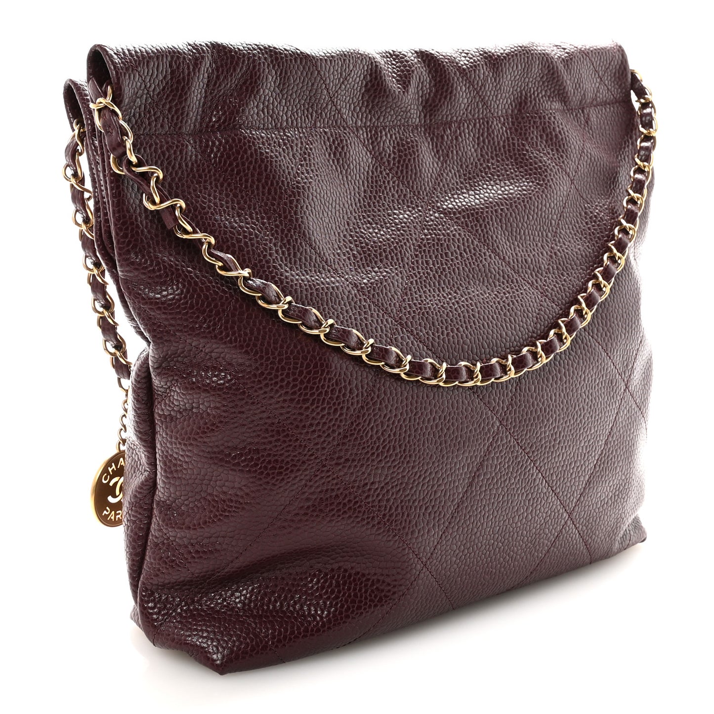 Caviar Quilted Small Chanel 22 Dark Burgundy