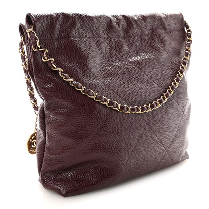 Chanel Caviar Quilted Small Chanel 22 Dark Burgundy 4 of 11