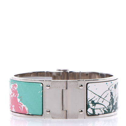 Hermes Enamel Printed Wide Cheval Surprise Hinged Bracelet S Baroque 3 of 7