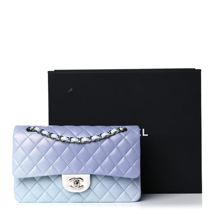 Chanel Perforated Lambskin Quilted Medium Double Flap Light Blue Light Purple White 10 of 10