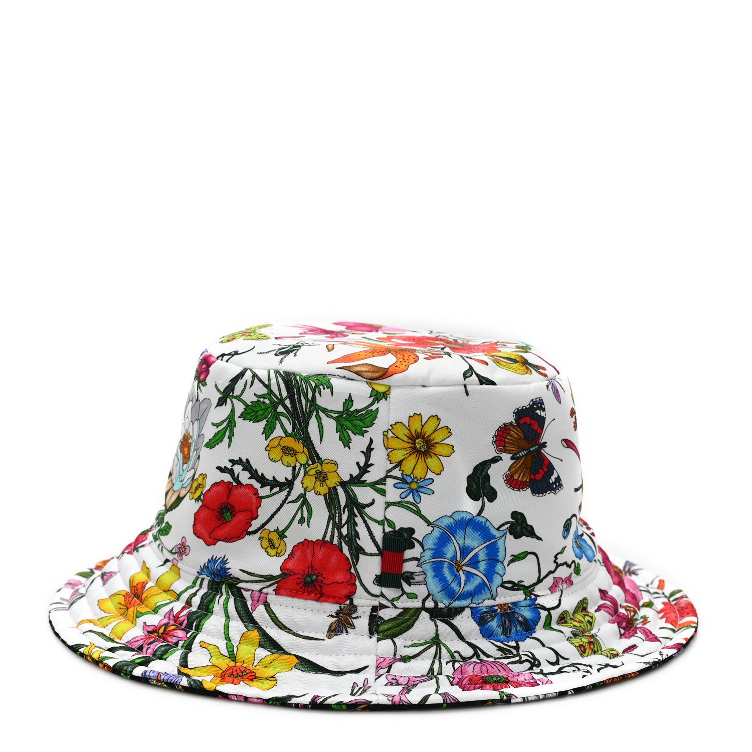 Gucci Silk Monogram Bob Reversible Flora Bucket Hat L White Multicolor 10 of 11