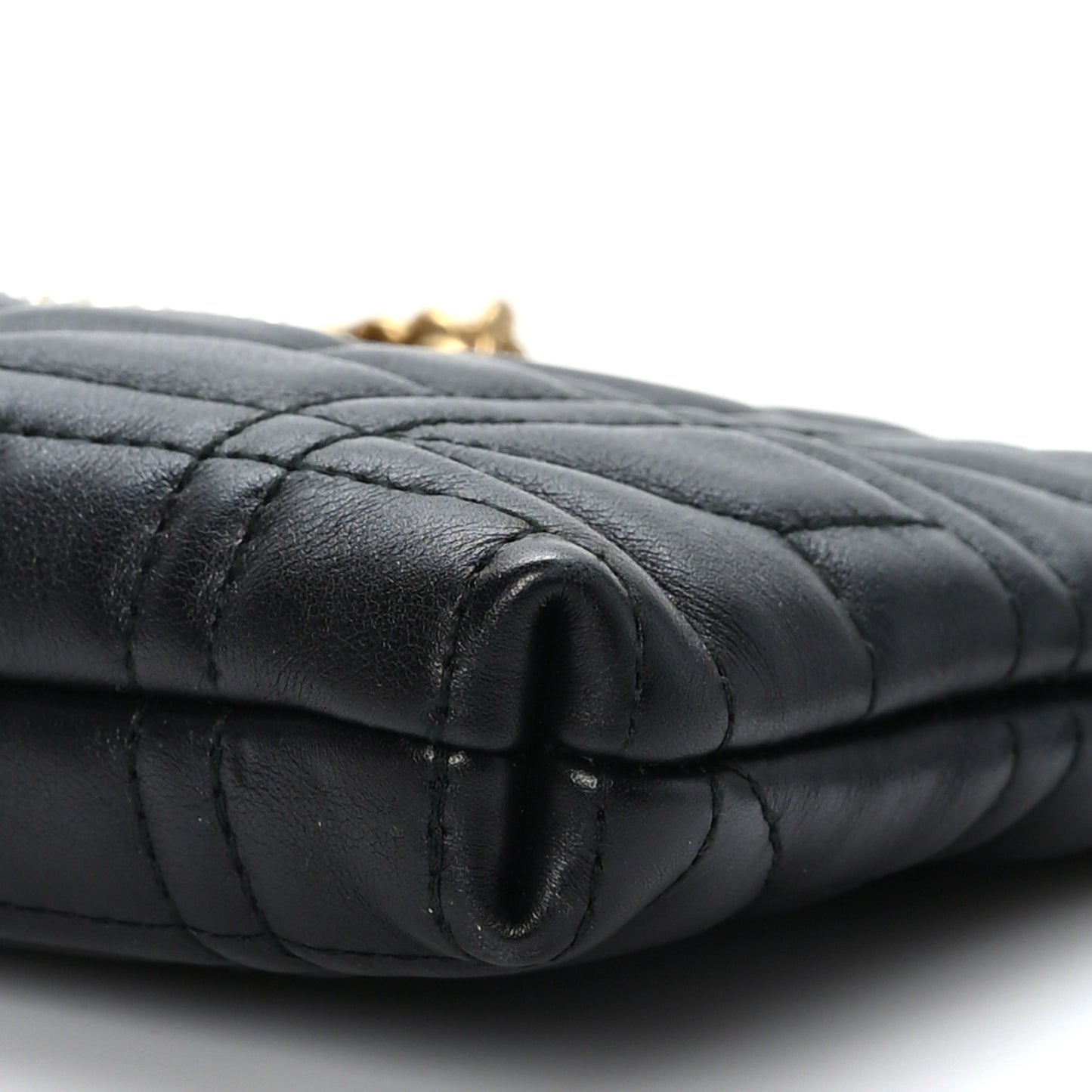 Calfskin Matelasse Mini Pearly GG Marmont Chain Bag Black